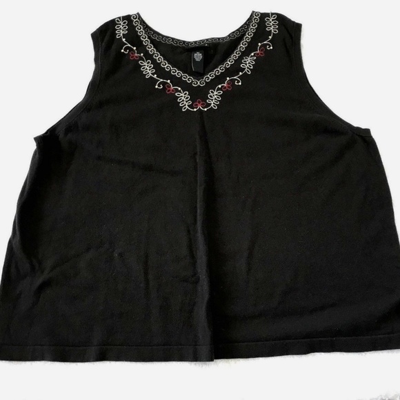 Maggie Barnes Size 4X Cami Tank Black Embroidered - Picture 1 of 7
